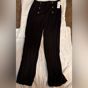 Black dress Pants with Gold buttons. Size medium.